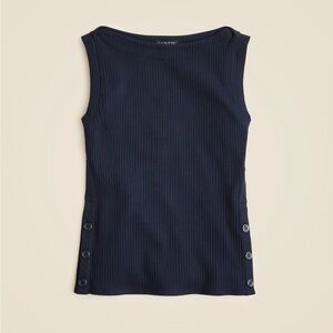 LOFT Blue Ribbed Sleeveless Tank Top